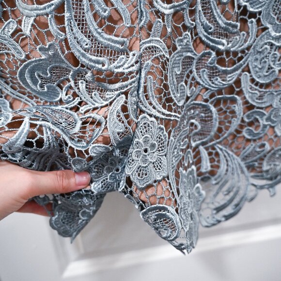 Dress the Population Small Blue Lace Juliette Lace Crochet Romper - Picture 8 of 8